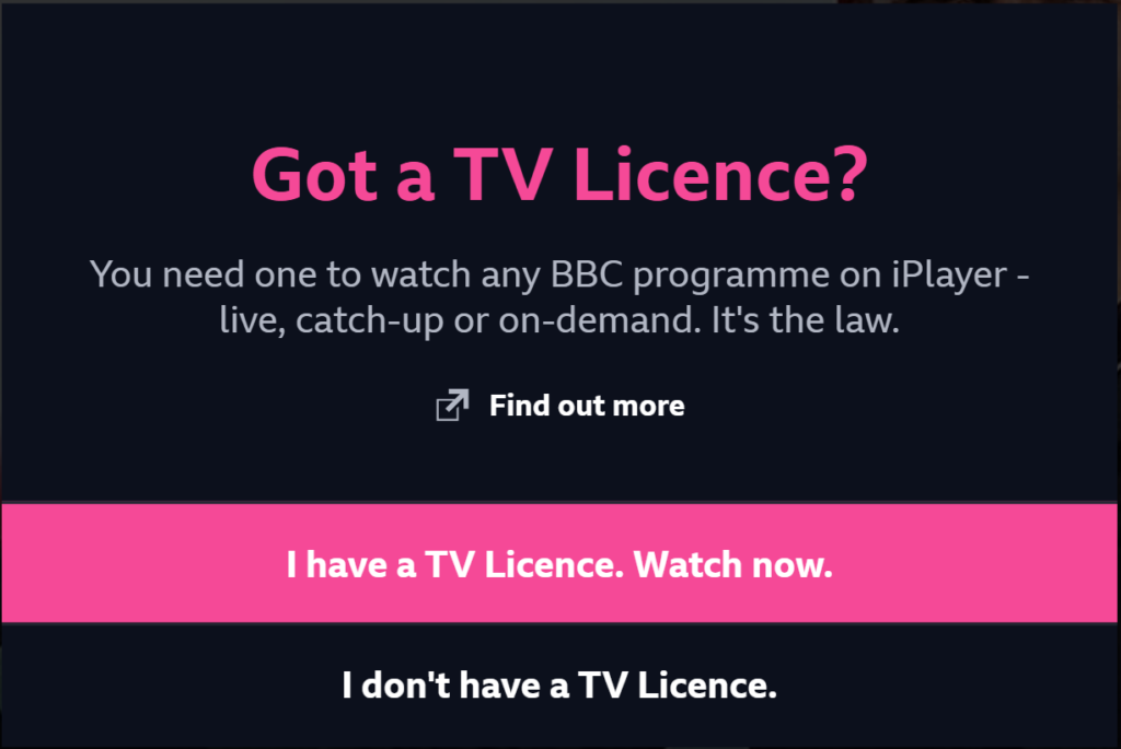 BBC iPlayer TV License