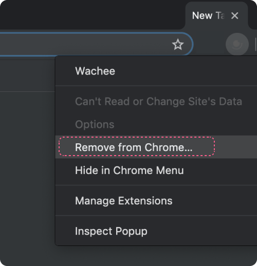 How do I remove Wachee extension from my Chrome browser?